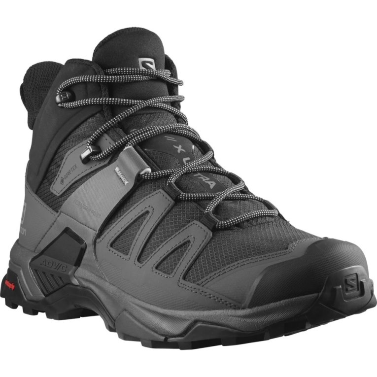 Botas Caminhada Salomon X Ultra 4 Mid Wide GTX Masculino Pretas | PT I64801